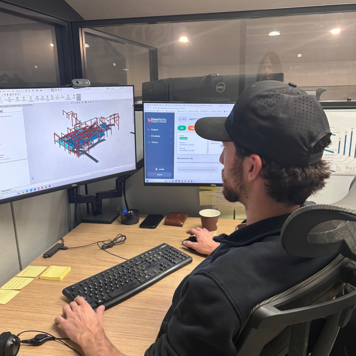 Project Engineer designing a custom recycling system in SolidWorks at Sparta Manufacturing